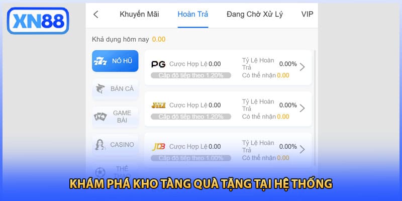 Khám phá kho tàng quà tặng tại hệ thống
